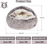 Cat Bed Cave, Cat Beds for Indoor Cats, Washable Hooded Cat Beds - 20.0"L x 20.0"W x 12.0"Th / Coffee - image 3