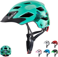 OnBros Kids Bike Helmet Boys Girls Youth Visor Adjustable 50-57CM – Fun for Kids & Family - B-Light Green Frogs [NEW]
