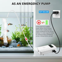 fishkeeper Battery Powered Aquarium Air Pump - S(2W-2200mAh Up to 60 Gal) - image 3