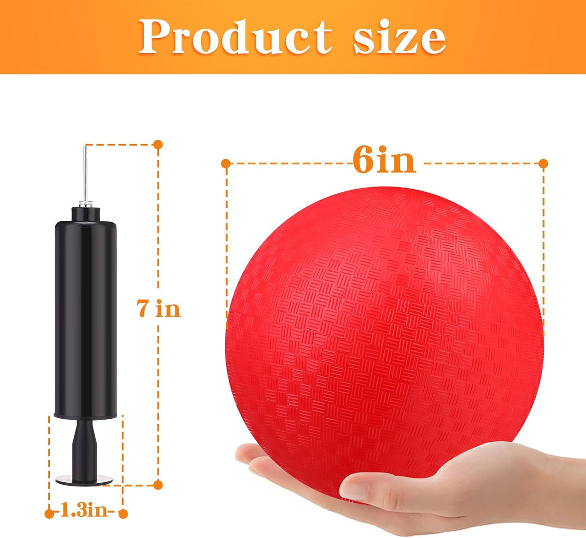 Yunsailing bulk dodgeballs, 24 6 inch playground balls with air pump - view 14
