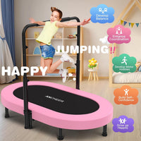 ANCHEER 56" Double Mini Trampoline for Kids - Pink - image 3