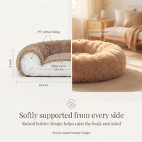 Small Calming Dogs Bed for Small Dogs Anti-Anxiety Machine Washable - Brown / 23 inches - image 4