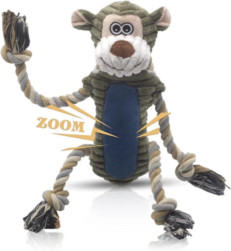 BUYPOW Funny Plush Dog Chew Toys, Squeaky Dog Toys - 1 Pack Cartoon