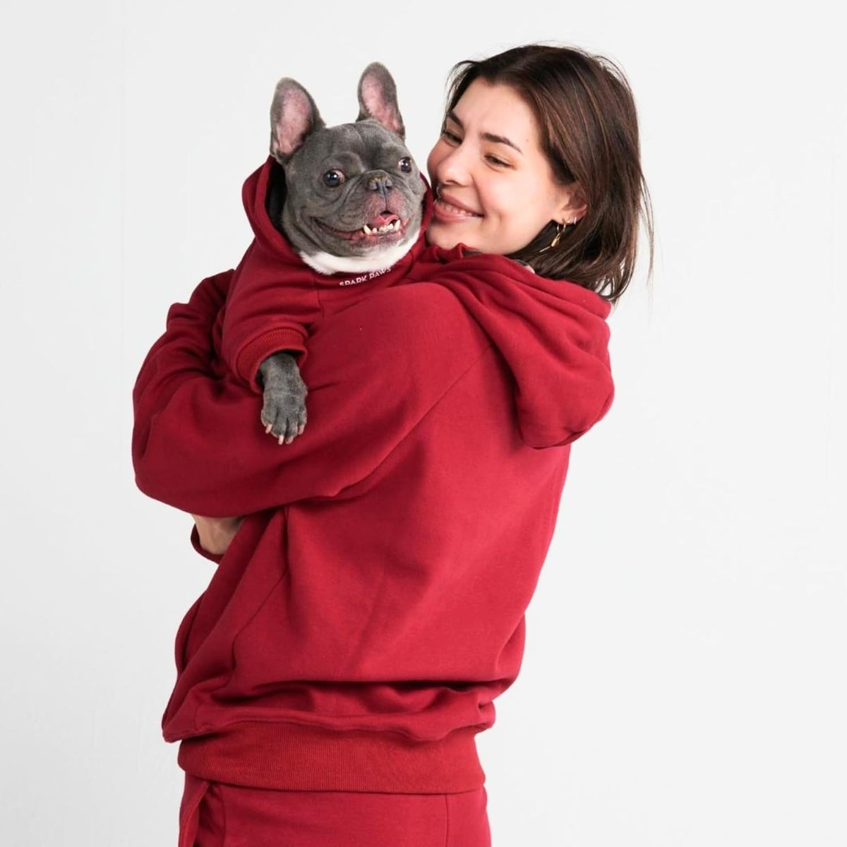 Spark Paws Dog Hoodie, Buttery-Soft Sweater Sweatshirt - Burgundy / 5XL - image 4