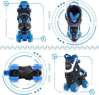 Kids Roller Skates for Boys - Blue / Medium(1-4) - image 3