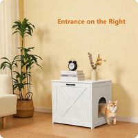 Cat Litter Box Enclosure, Hidden Litter Box Furniture - White / 23.6"L x 19.7"W x 21.7"H - image 2