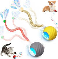 2 Packs Speed 2.0 Tail Interactive Cat Toys for Indoor Cats - Yellow+Grey
