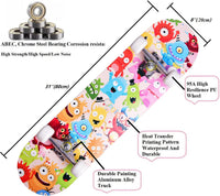 Skateboards for Beginners Kids Boys Girls and Adults, 31''x8'' - Little Monster - image 3