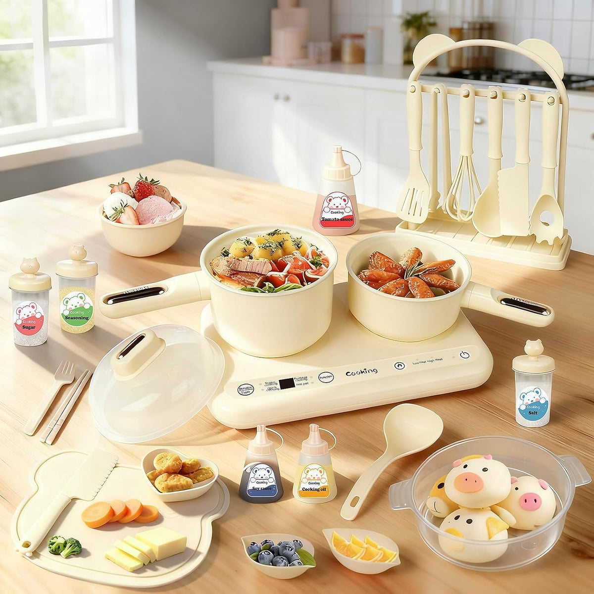 Cicicooie beige mini cooking set with electric burner