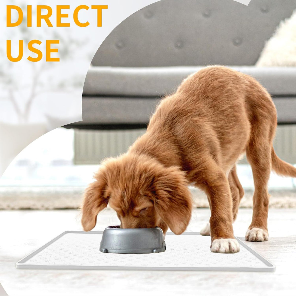 Pet Placemat for Dog and Cat - 18"L x 12"W / White - image 3