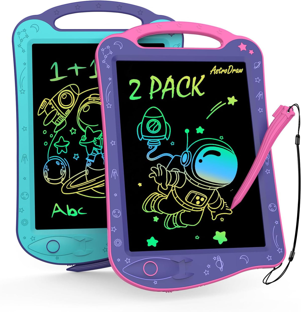 Astrodraw Drawing Pad, LCD Writing Tablet for Kids - Pink+aqua