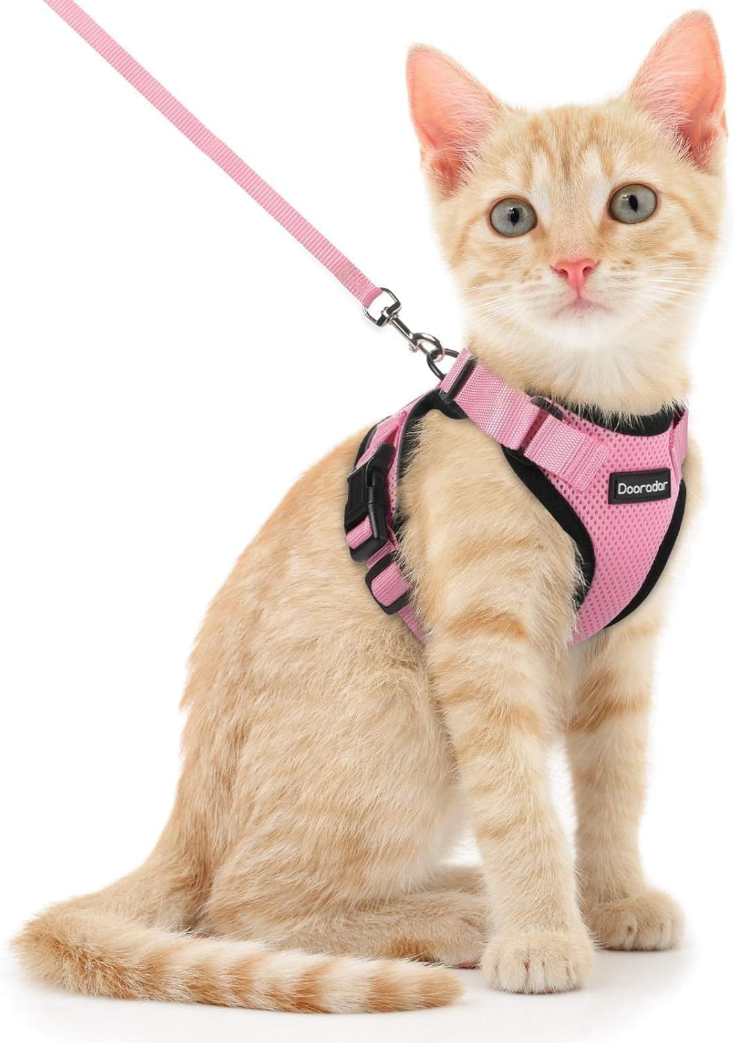 Cat Harness and Leash Set, Adjustable and Escape Proof - Pink / Xs