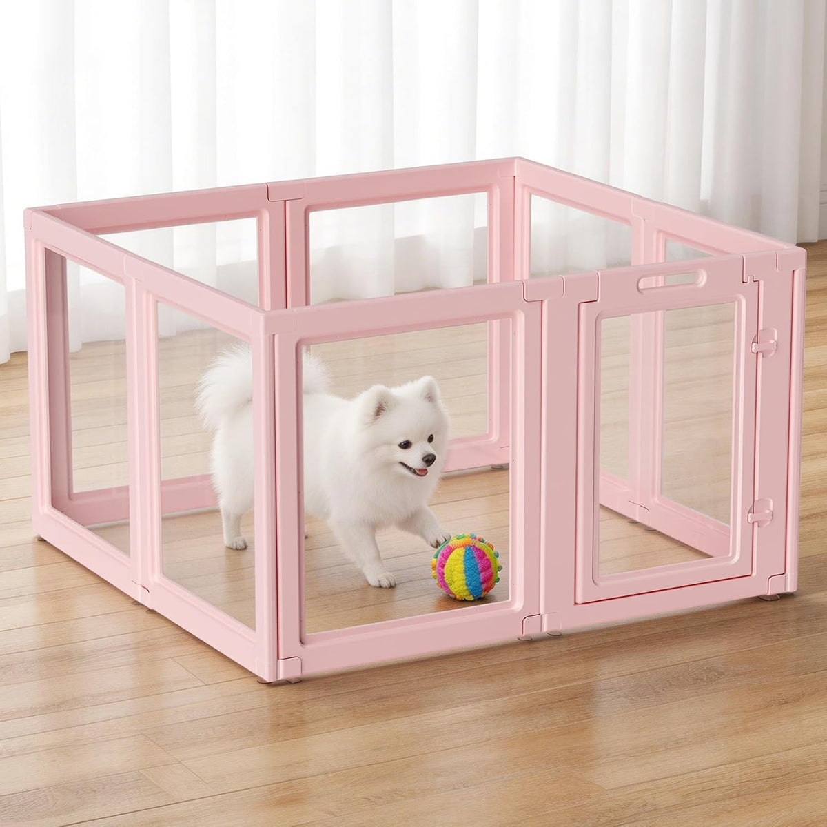 DIY Clear Acrylic Dog Playpen House - Skin Pink / 8PCS / 23.6"H