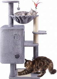 HUITREE 45in Cat Tree Tower with Big Condo for Indoor Cats - 338G