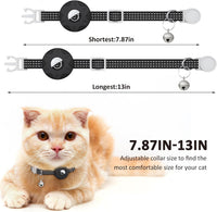AirTag Cat Collar, Reflective Kitten Collar Breakaway – Essentials for Cats - Black/Gray - image 4