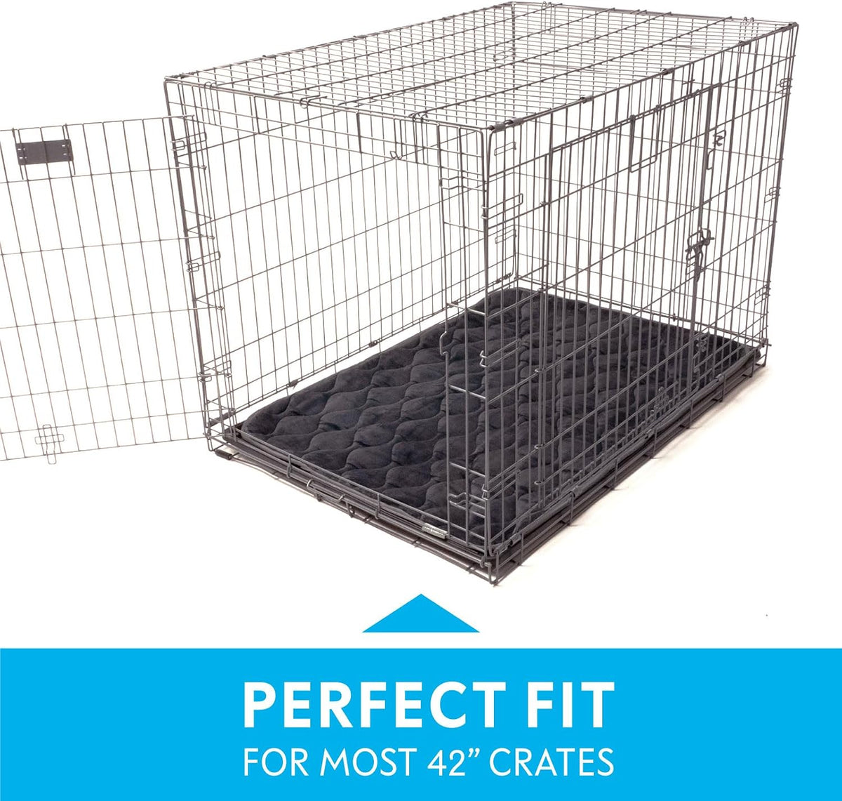Paw Inspired Washable Padded Crate Mats for Dogs - 42 Inch / Gray - image 3