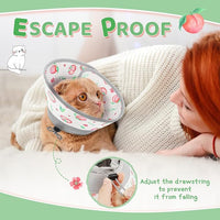 Cat Cone Collar Soft to Stop Licking, Adjustable, Foldable Lightweight Kitten Cones After Surgery Recovery for Cats & Kittens, Cat Cone Alternative (PinkWhite, L)
