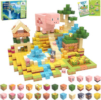 SSAWER 48 piece magnetic blocks travel set with colorful building cubes - view 3