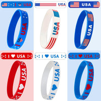 JUNEBRUSHS 24pcs Halloween Silicone Bracelets - Patriotic Style - image 3