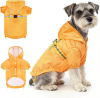 Dog Raincoats for Medium Dogs, Waterproof Rain Jacket with Hood – Essentials for Dogs - Solid Yellow / S(Back 13.2", Chest 18.5", Neck 13.9")