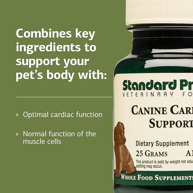Standard Process Inc. Canine Cardiac Support - Dog Heart Health Supplement - Nutritional Formula to Support Cardiac Function - Pet Health Supplement with Selenium - 25 g