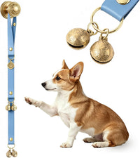 Kytely Leather Dog Doorbells to Go Outside - Blue