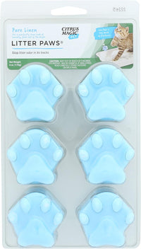 Citrus Magic Pet Odor Control Paws for Litter Boxes - Fresh Linen / 6 Count (Pack of 1)
