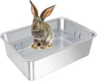 Large Stainless Steel Rabbit Litter Box - Large