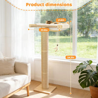 46" Tall Cat Scratching Post with Window Perch – Essentials for Cats - White - image 3