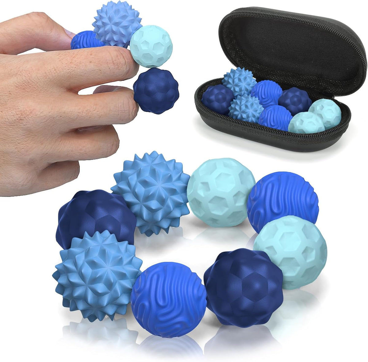 Magnetic Fidget Balls for Adults & Teens - Blue (8-pack)