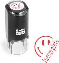 ExcelMark Round Teacher Stamp, RED Ink - INCOMPLETE