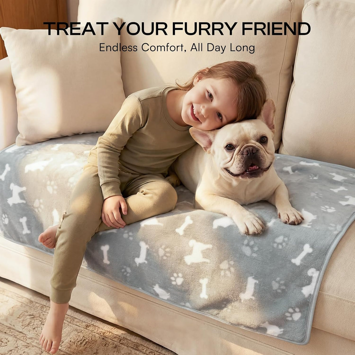 Luciphia 3 Pack Cute Dog Blankets Soft Fleece for Small Puppy Cat - Barking Bones / 30x20 inch (Pack of 3) - image 4