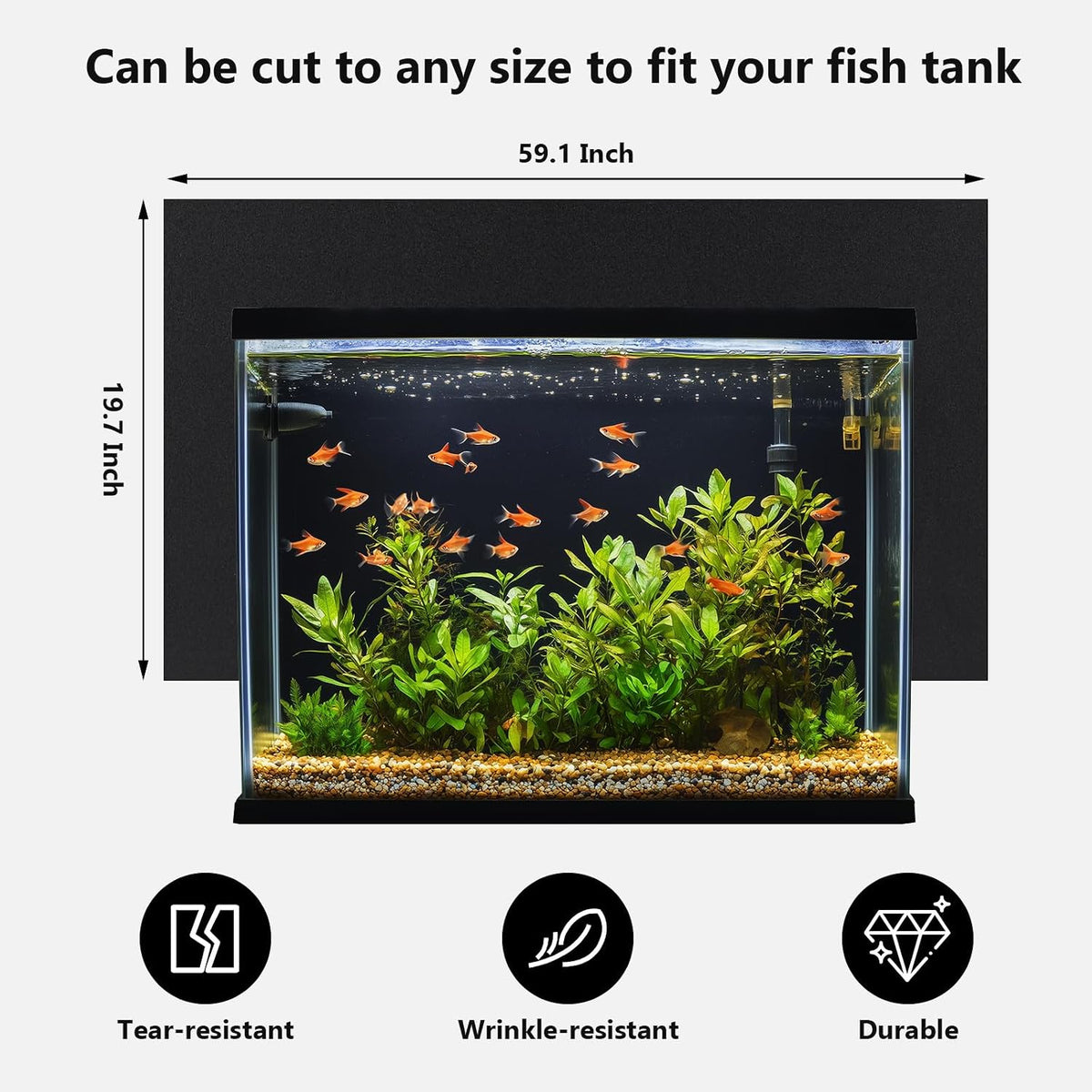 Aquarium Background Paper Decor Fish Tank Backdrop Wallpaper - Matte finish / 19.7”H×59.1"L - image 2