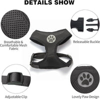 BINGPET Dog Vest Harness -Light Weight Breathable Sports Mesh - Pet Adjustable Harness Puppy Padded Harnesses Dog Vest Harness for Small Dogs