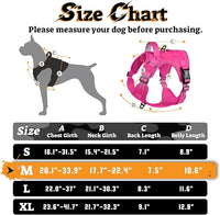 rabbitgoo Dog Harness Medium Sized No Pull, Tactical Service Pet Vest with Molle and Control Handle, Adjustable and Reflective Military Harness for Easy Walking and Training, Rose Red, M