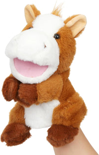 Easfan 12.5 inch plush puppy hand puppet with movable mouth and soft fur