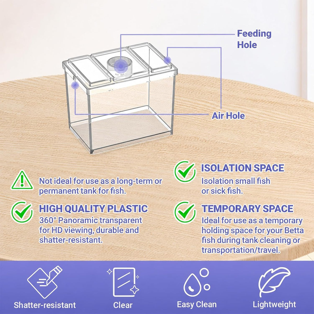 MoonOrange Mini Betta Fish Tank Kit with LED Light Base - Mini Tank 02 X2 - image 3