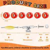 Jexine fingerboard kit with 6 sets of colorful trucks, wheels, screws and screwdrivers - view 4