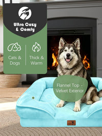 Spotted Play Orthopedic Dog Bed with Sides - Ice Blue / 48.0"L x 35.0"W x 8.0"Th - image 2