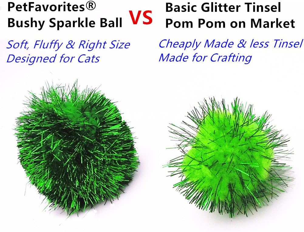 Bushy Sparkle Ball Cat Toy - 12 Pack - image 2
