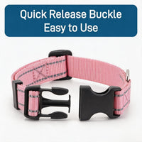 Dog Collar for Small Medium Dogs with Buckle - Light Pink / Small - image 4