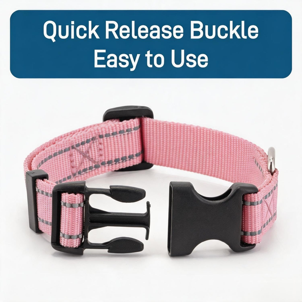 Dog Collar for Small Medium Dogs with Buckle - Light Pink / Small - image 4