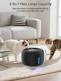 SIBAYS 3.5L Cat Water Fountain - Black - image 2