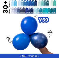 PartyWoo White Balloons 101pcs Matte White Latex Helium Balloons 12 - Blue-y59 - image 4