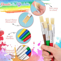Paint Brushes for Kids, 10 Pcs Big Washable Chubby Toddler Paint Brushes, Easy to Clean & Grip - 10 Pack - image 3