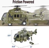 OCCAFY friction powered military rescue helicopter toy with rope, hook and basket - view 4