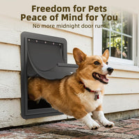 URSPET Medium Dog Door for Wall, 3-Flap Insulated, Steel Frame - Black / Medium / For Wall - image 3