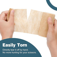 AZEN 9 Pack Self Adhesive Bandage Wrap, 4" X 5 Yards Elastic Cohesive Bandage Wrap, Skin Color Athletic Tape, Ankle Tape, Tattoo Grip Tape Wrap, Vet Wrap