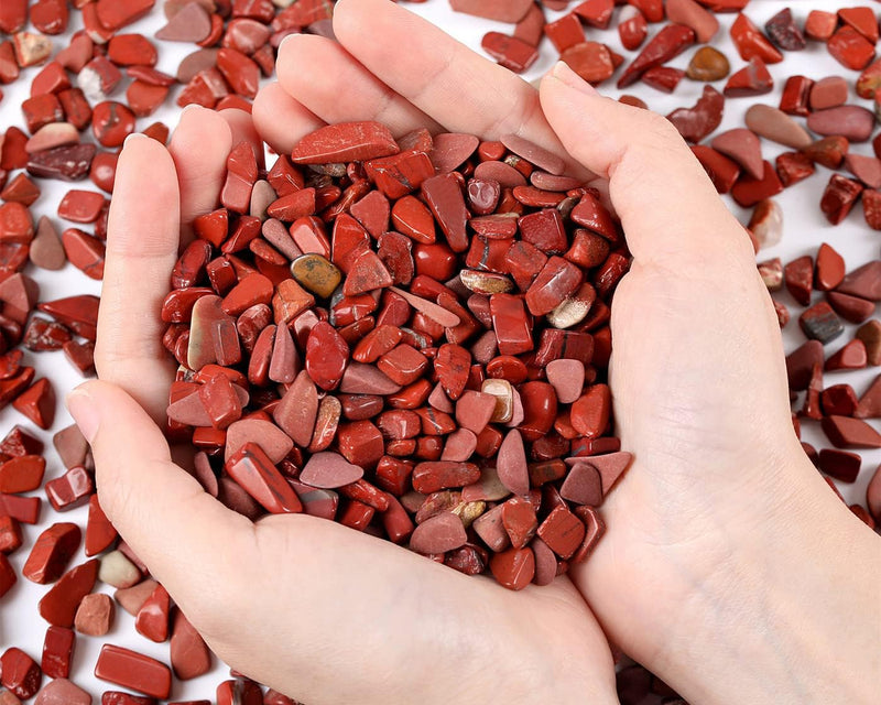 Fluorite Aquarium Gravel Fish Tank Gravel Rocks Crushed Chips – Daily Care for Fish - 0.55 Pound / Red Jasper