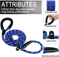Dog Leash, 6 FT Heavy Duty Dog Leashes with Comfortable Padded Handle,Black – Essentials for Dogs - Deep Blue / 6 Feet x 1/2 Inch - image 2